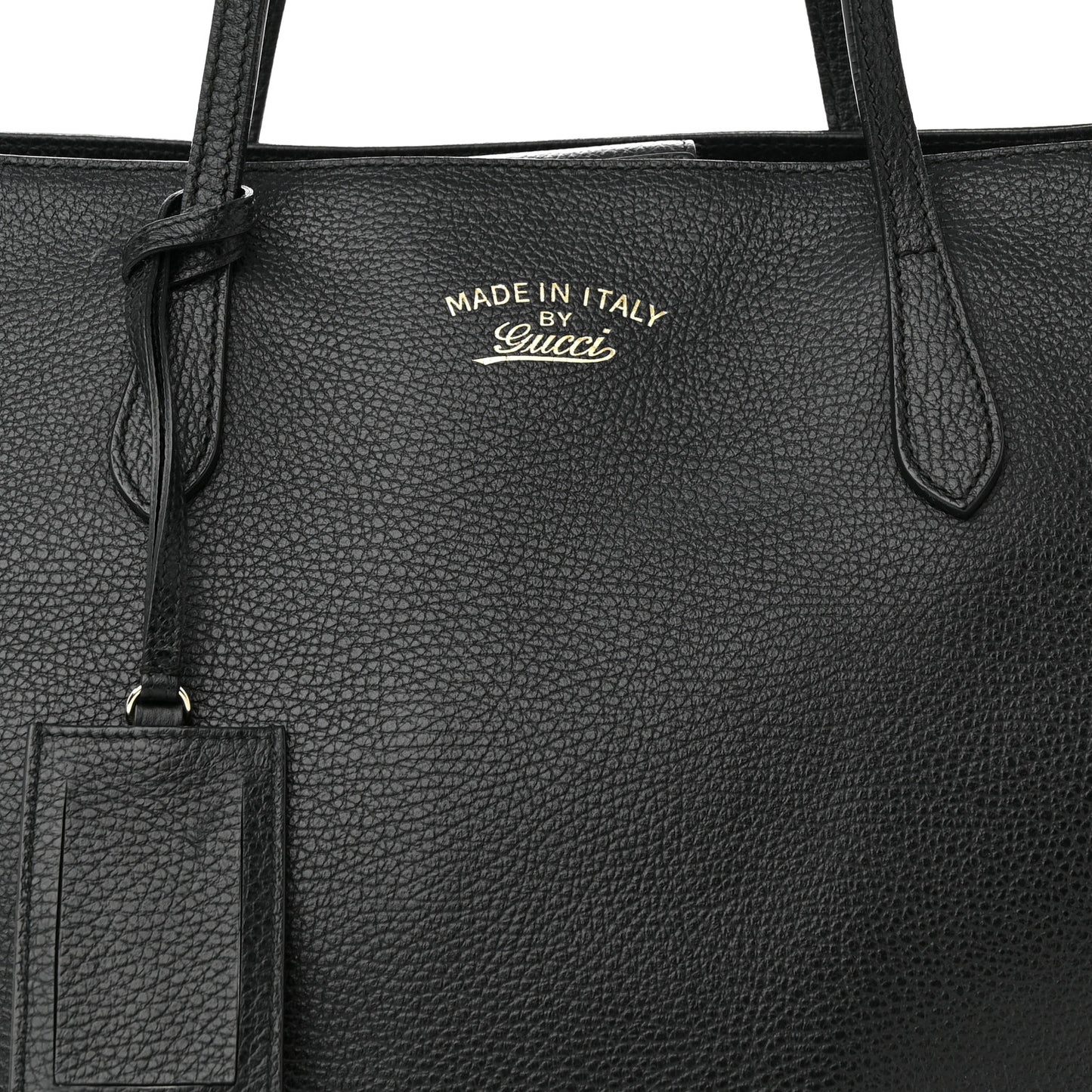Pebbled Calfskin Medium Swing Tote Black