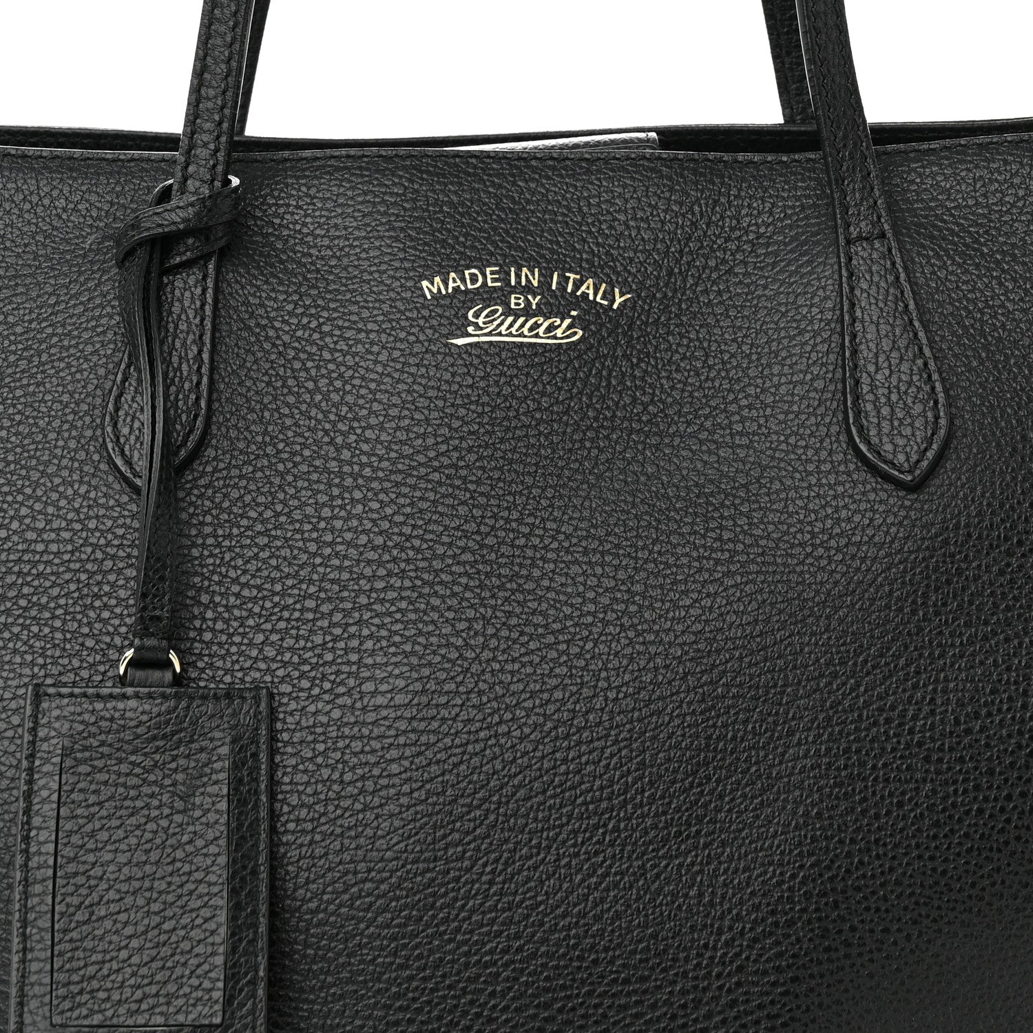 Gucci Pebbled Calfskin Medium Swing Tote Black 6 of 13