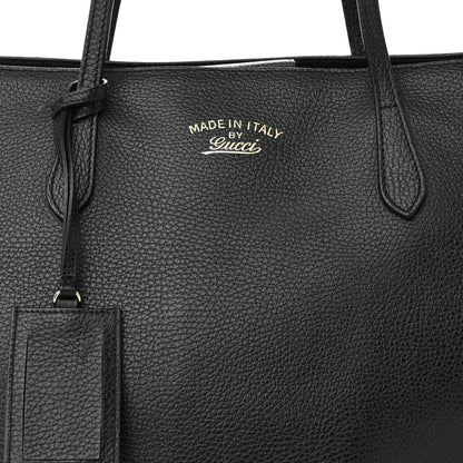 Gucci Pebbled Calfskin Medium Swing Tote Black 6 of 13