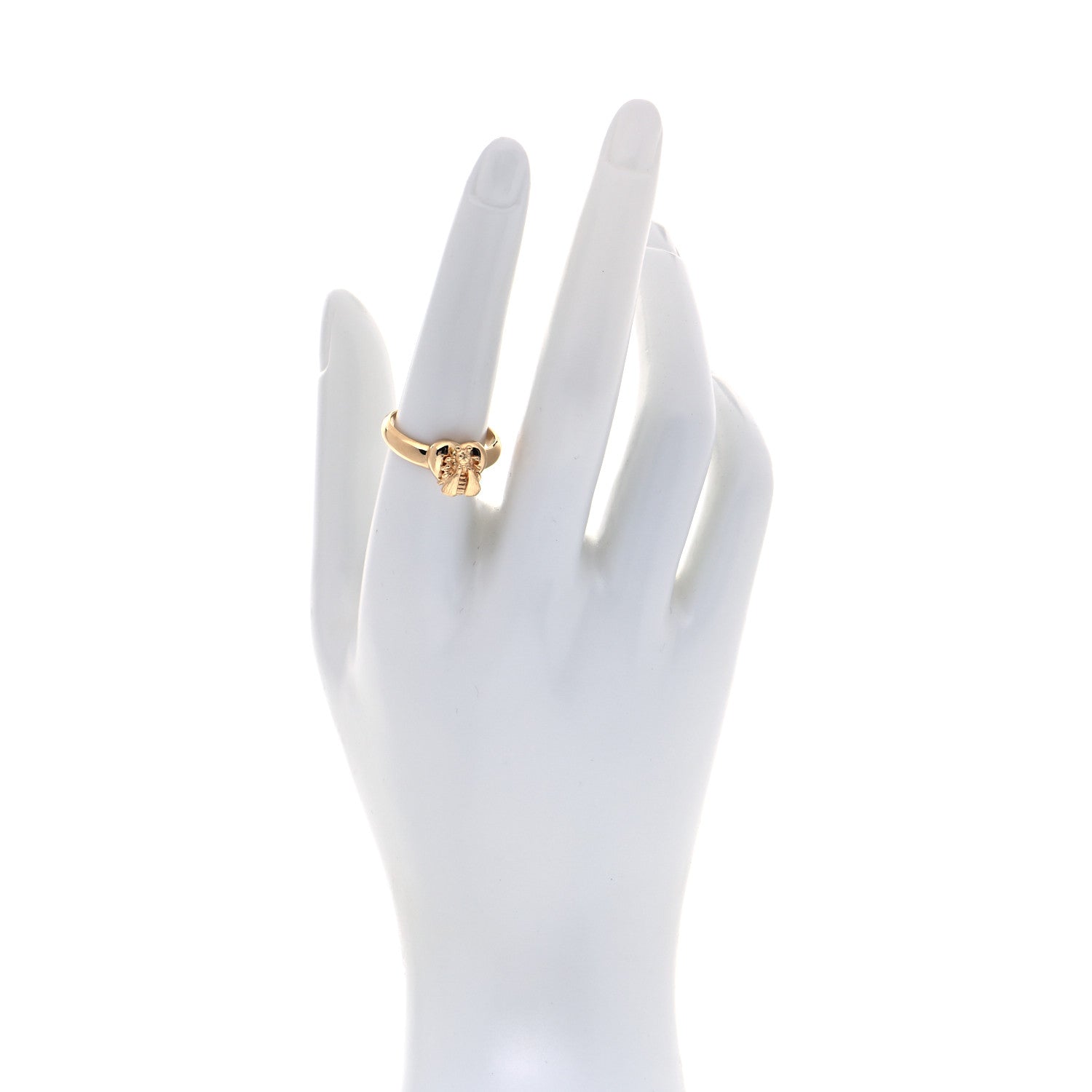 Gucci 18K Yellow Gold Bee Heart Ring 57 8 2 of 5
