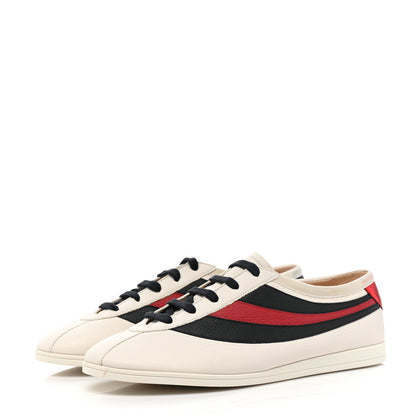 Gucci Calfskin Mens Web Falacer Sneakers 8 White Blue 3 of 10