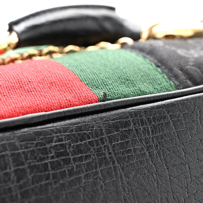 Gucci Monogram Web Large Horsebit Satchel Chain Black 12 of 13