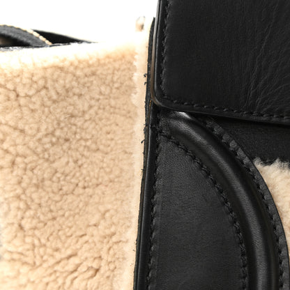 Celine Smooth Calfskin Shearling Bi-Color Mini Luggage Black Natural 12 of 12