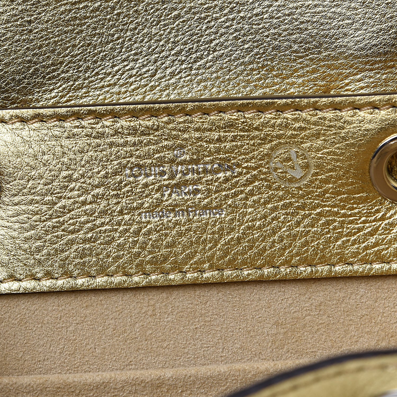 Louis Vuitton Metallic Calfskin Lockme Mini Backpack Gold 6 of 9