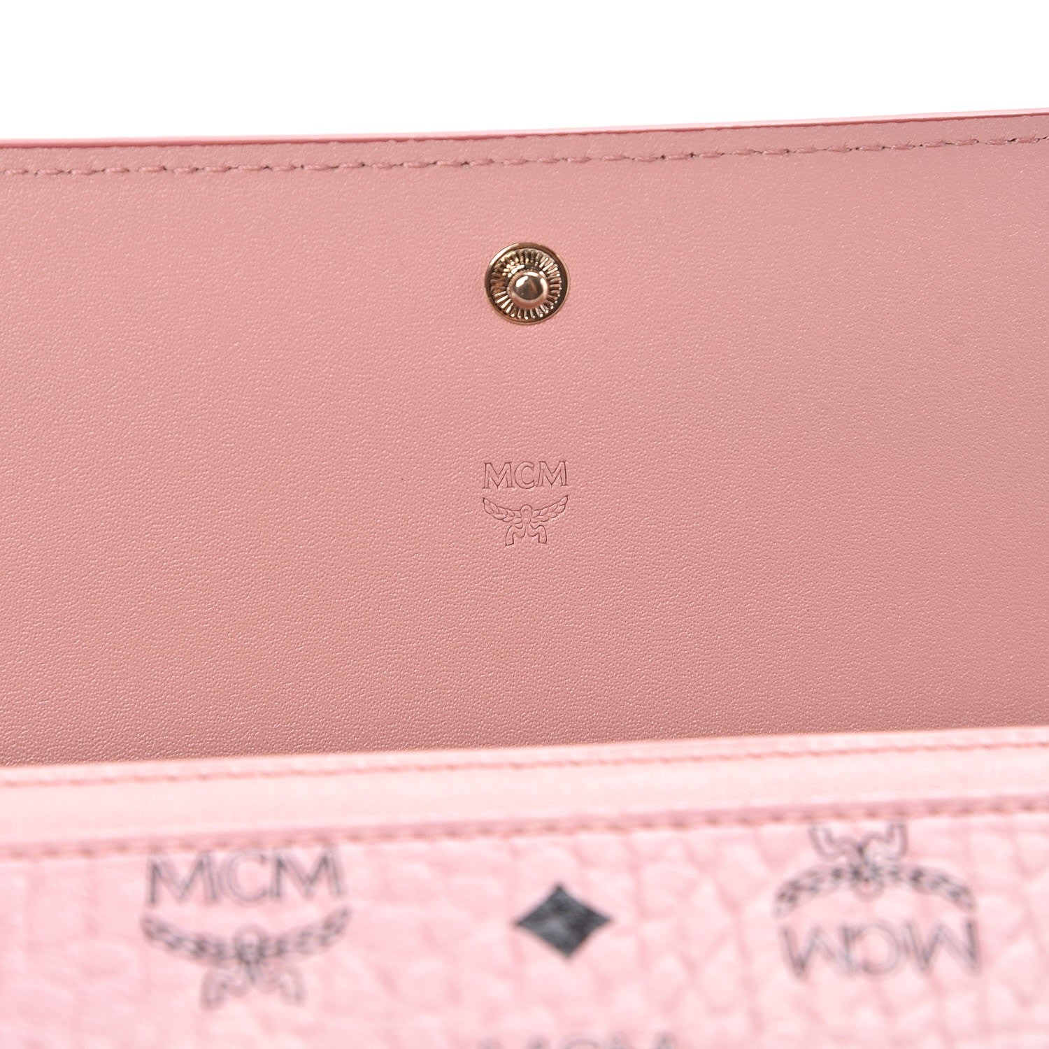 MCM Visetos Continental Flap Wallet Pink 6 of 11