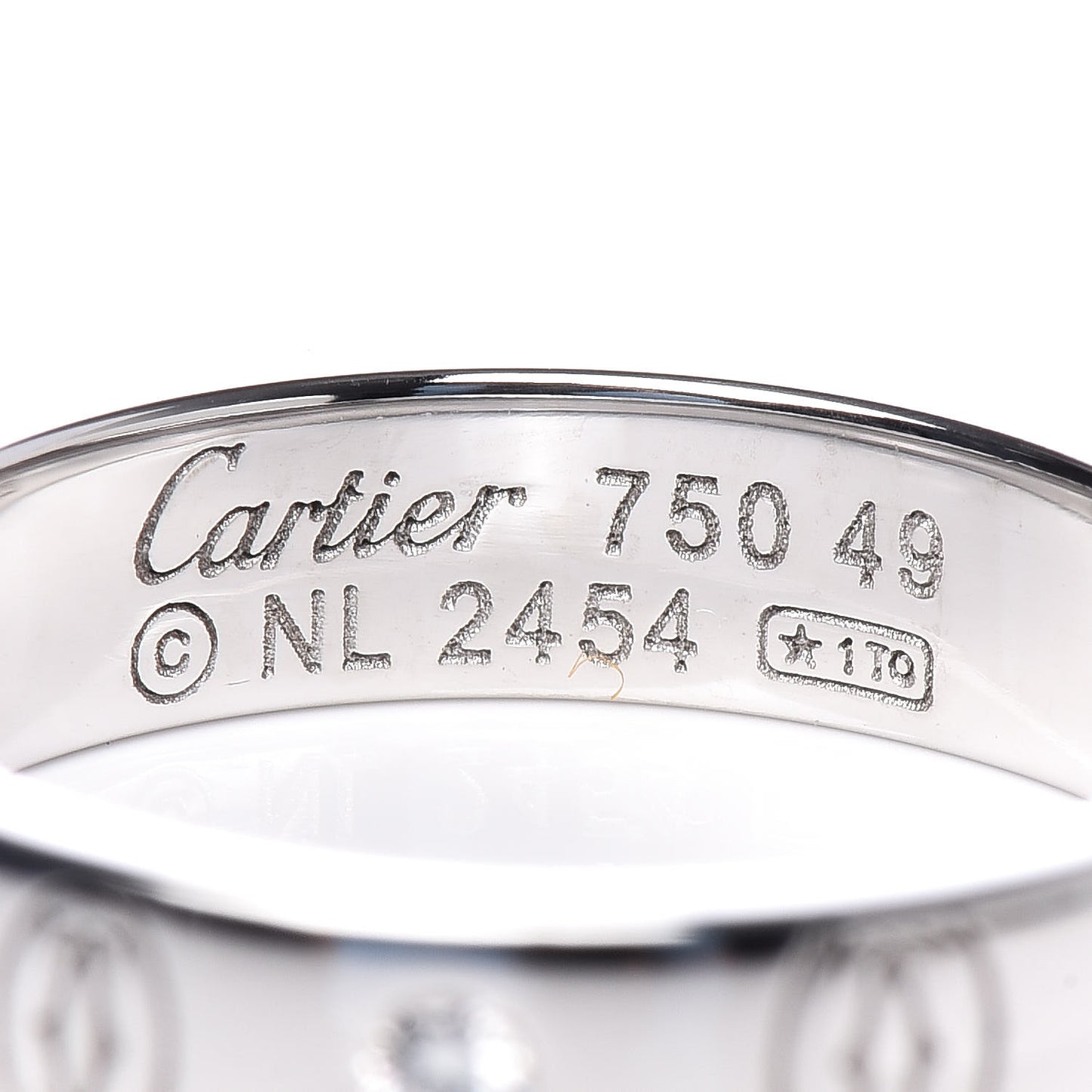 18K White Gold Diamond 4mm Happy Birthday Band Ring 49 5