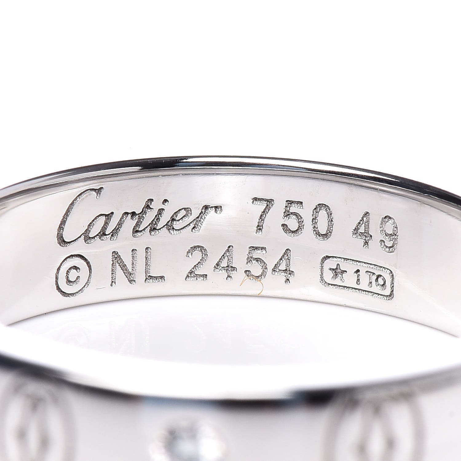 Cartier 18K White Gold Diamond 4mm Happy Birthday Band Ring 49 5 4 of 4