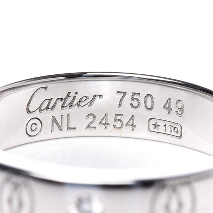 Cartier 18K White Gold Diamond 4mm Happy Birthday Band Ring 49 5 4 of 4