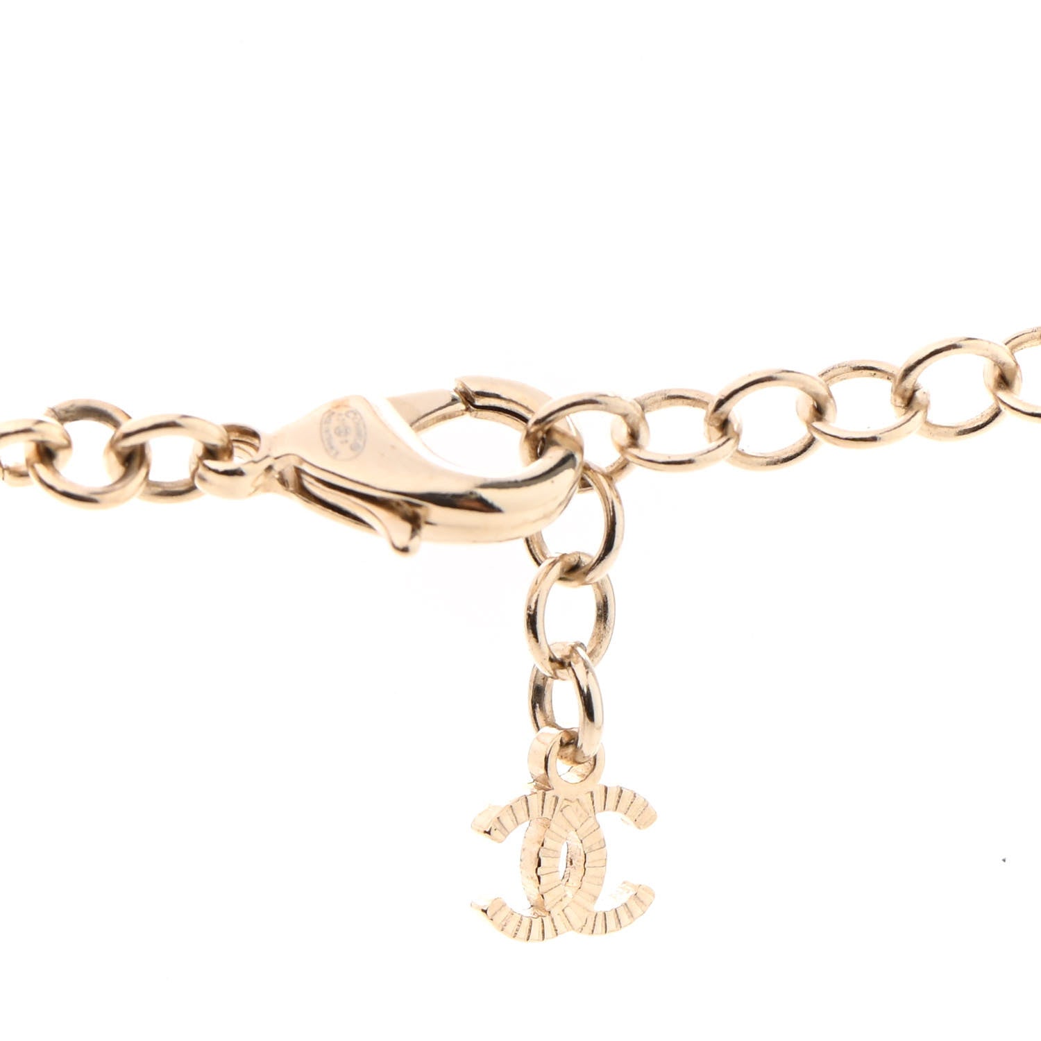 Chanel Crystal CC Perfume Bottle Necklace Gold 6 of 7