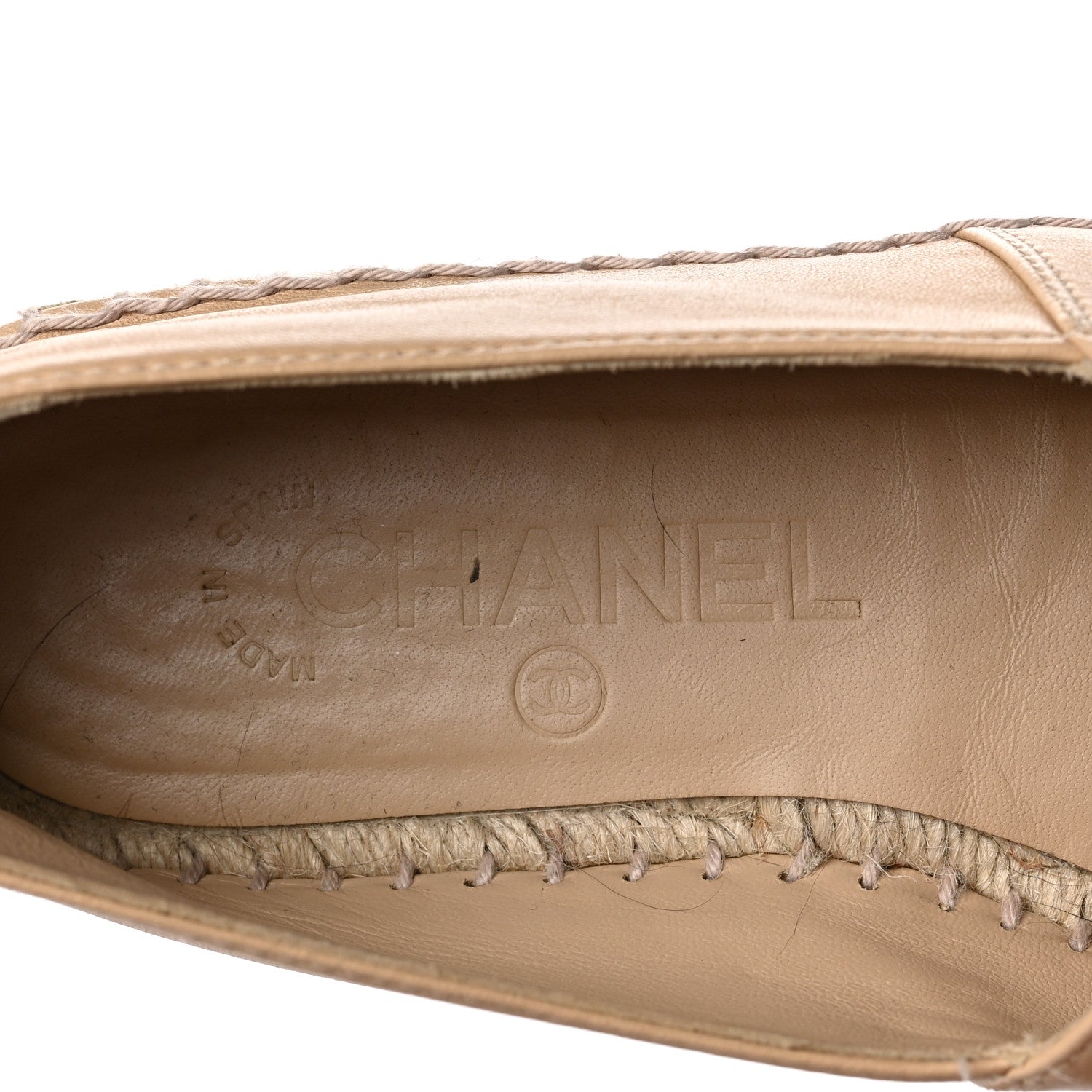 Chanel Lambskin CC Espadrilles 37 Beige Black 8 of 9