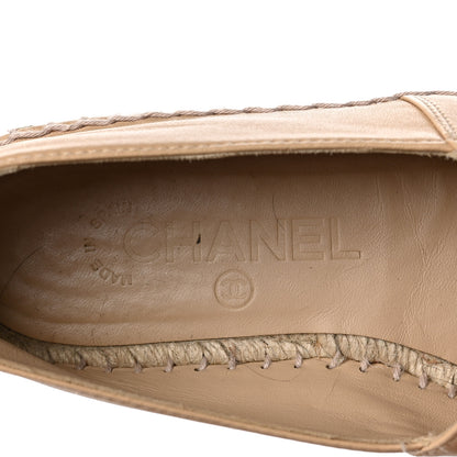 Chanel Lambskin CC Espadrilles 37 Beige Black 8 of 9