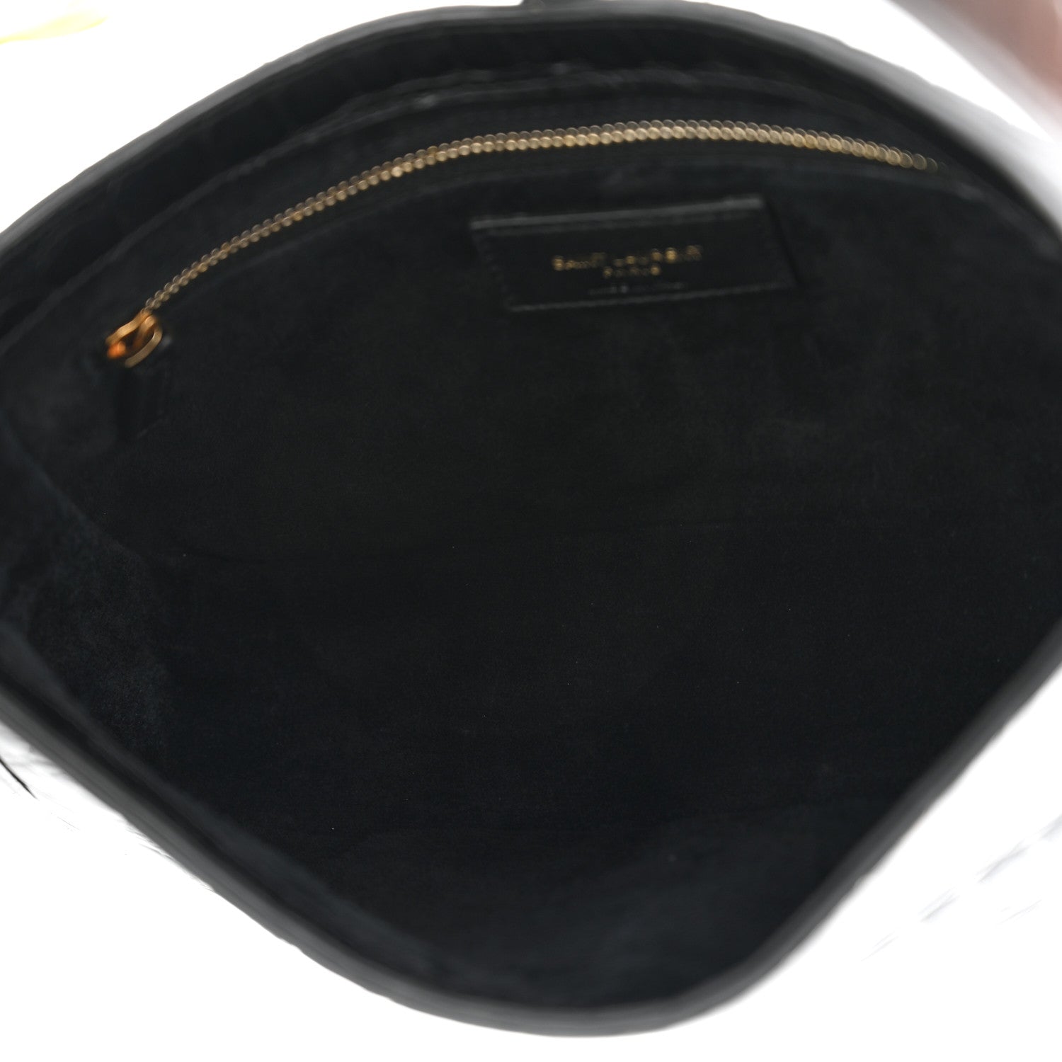Saint Laurent Calfskin Crocodile Embossed LE 5 A 7 Hobo Black 5 of 10
