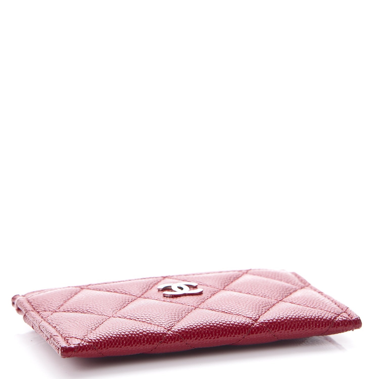 Chanel Caviar Quilted Card Holder Dark Red 4 of 9