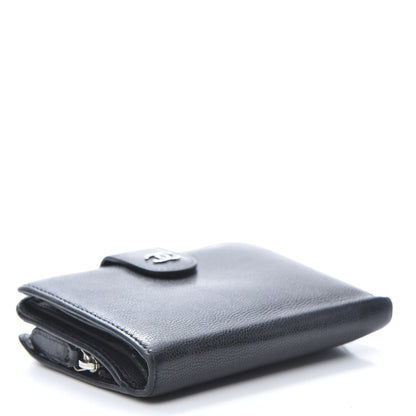 Chanel Caviar Sevruga French Compact Wallet Black 4 of 15