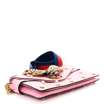 Gucci Nappa Pearl Studded Mini Queen Margaret Broadway Shoulder Bag Sugar Pink 4 of 14