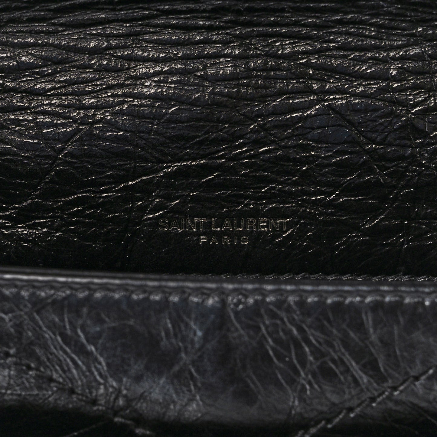 Crinkled Calfskin Matelasse Monogram Baby Niki Chain Satchel Black
