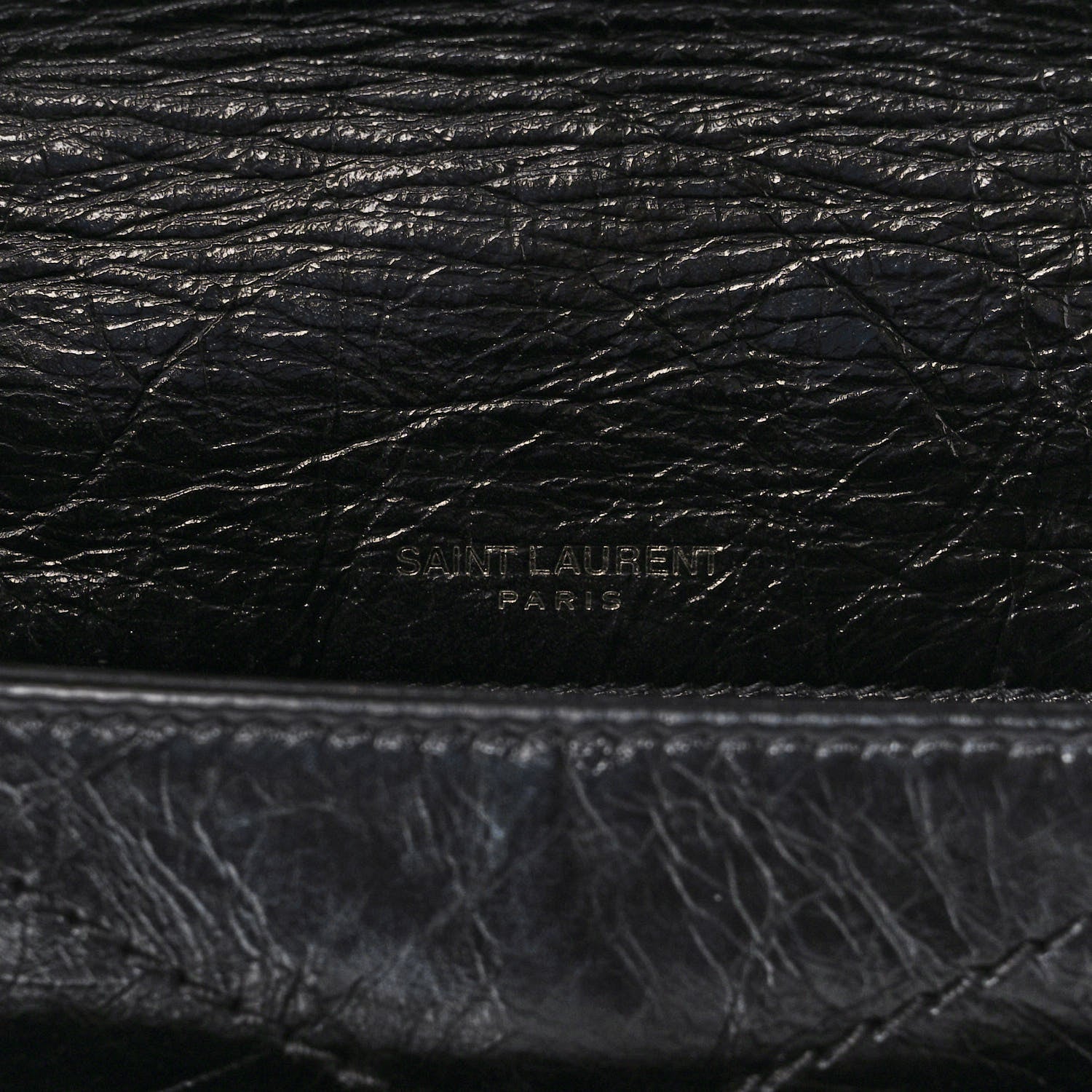 Saint Laurent Crinkled Calfskin Matelasse Monogram Baby Niki Chain Satchel Black 9 of 13