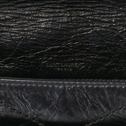 Saint Laurent Crinkled Calfskin Matelasse Monogram Baby Niki Chain Satchel Black 9 of 13