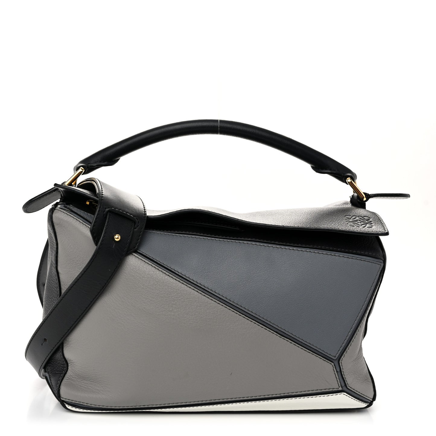 Calfskin Medium Puzzle Bag Grey Multito