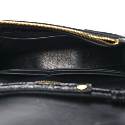 Balenciaga Shiny Calfskin Crocodile Embossed Hourglass Chain Bag Black 5 of 9