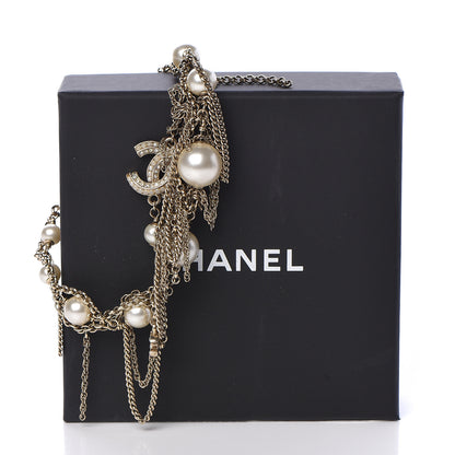 Chanel Pearl Crystal CC Chain Bracelet Gold 5 of 5