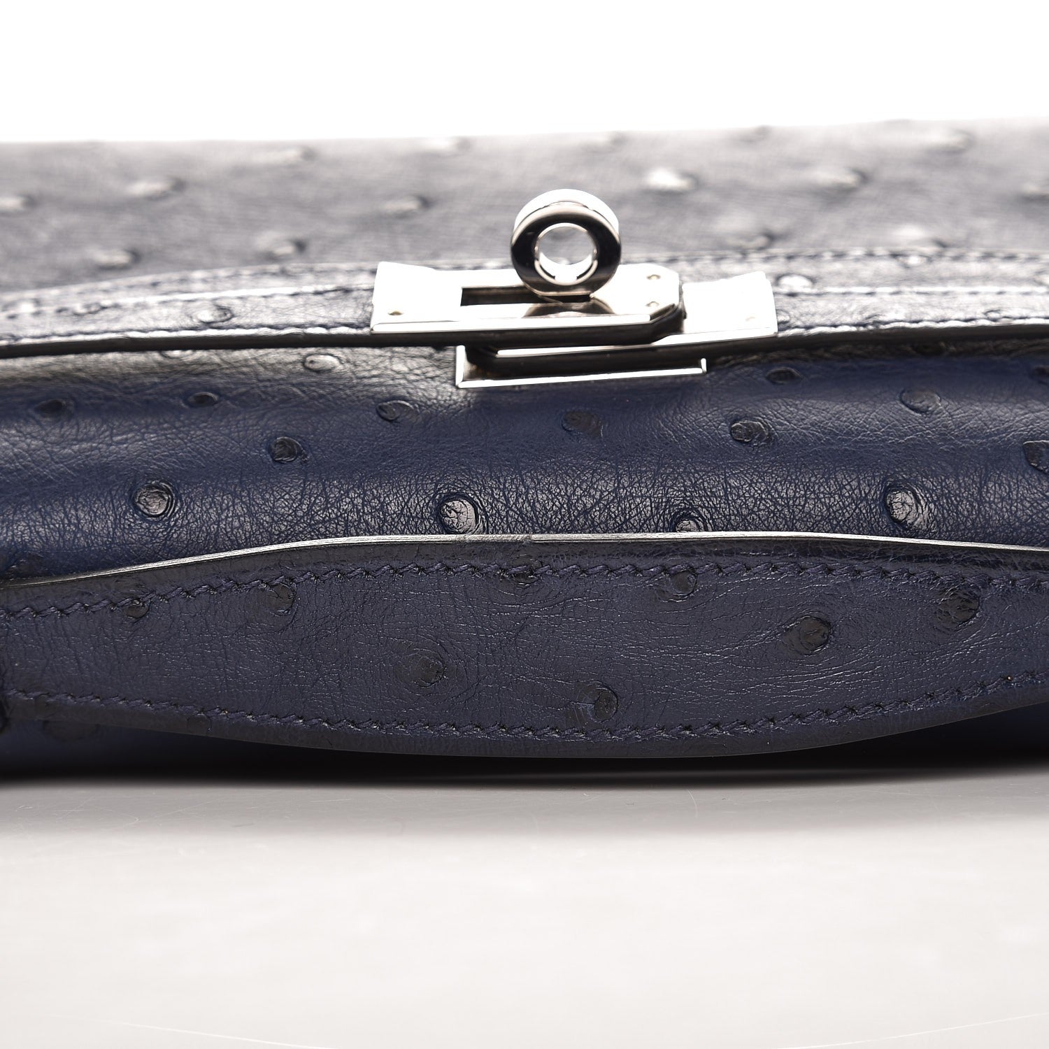 Hermes Ostrich Kelly Pochette Bleu Saphir 22 of 27