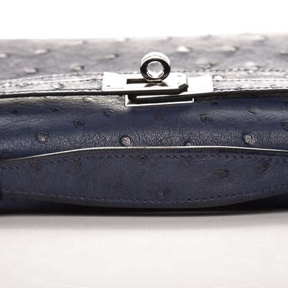 Hermes Ostrich Kelly Pochette Bleu Saphir 22 of 27