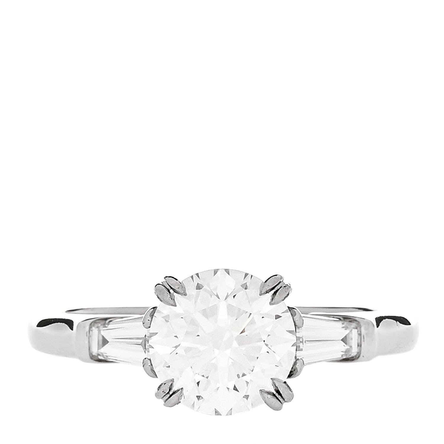 Harry Winston Platinum Diamond 1.40ct Classic Winston Round Brilliant Engagement Ring 50 5.5 1 of 7