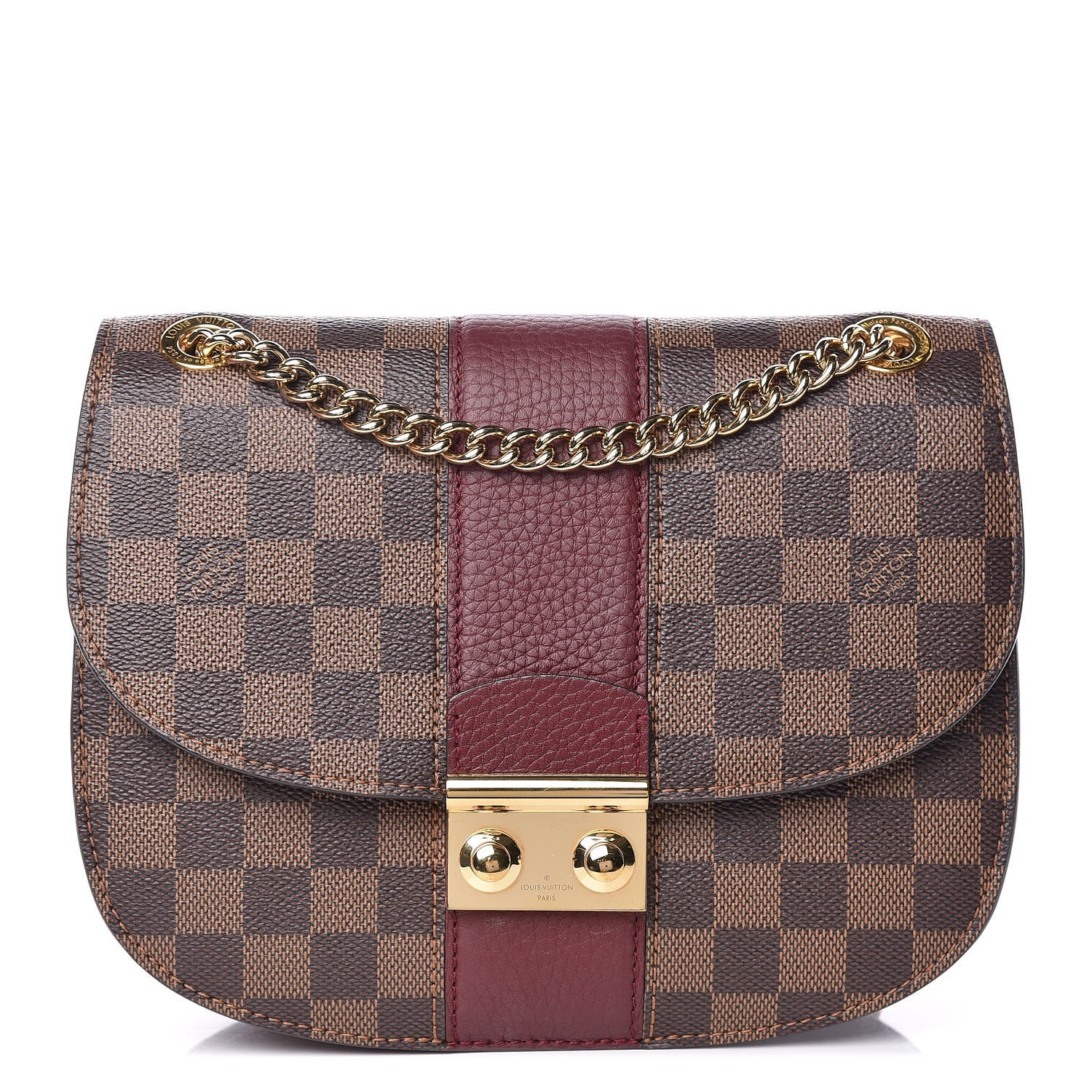 Louis Vuitton Damier Ebene Cuir Taurillon Wight Bordeaux 1 of 10