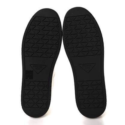 Prada Vitello Rois Triangle Womens Downtown Low Top 30mm Sneakers 41 White Black 5 of 10