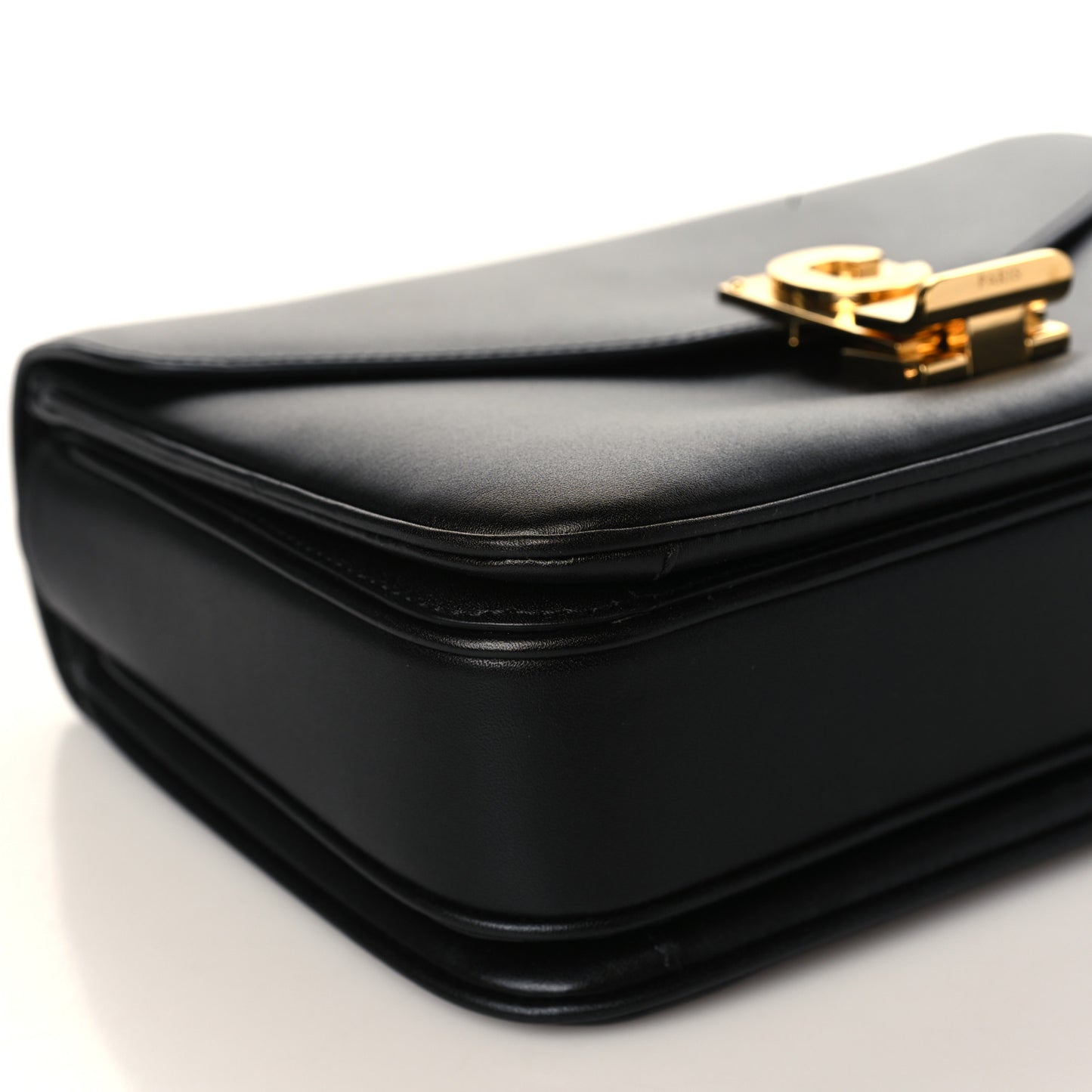 Shiny Calfskin Medium C Bag Black