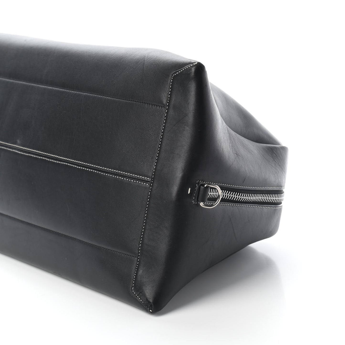 Natural Calfskin Bowling Bag Black