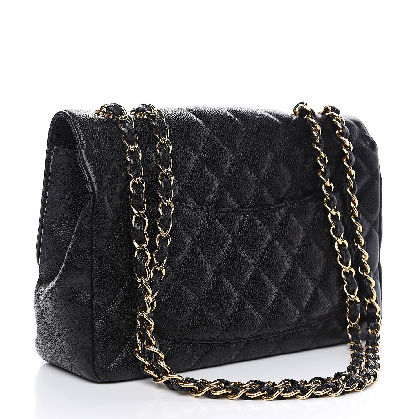 Caviar Quilted Jumbo Single Flap Black