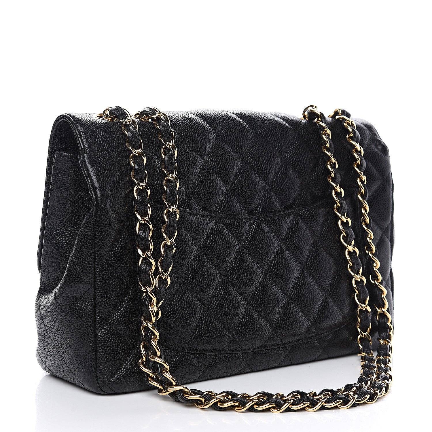 Chanel Caviar Quilted Jumbo Single Flap Black 2 of 15