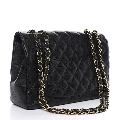 Chanel Caviar Quilted Jumbo Single Flap Black 2 of 15
