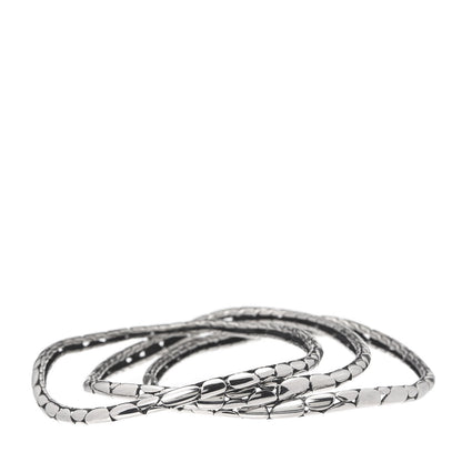 John Hardy Sterling Silver Kali Slim Curved Bangle Bracelet Set of 3 3 of 5
