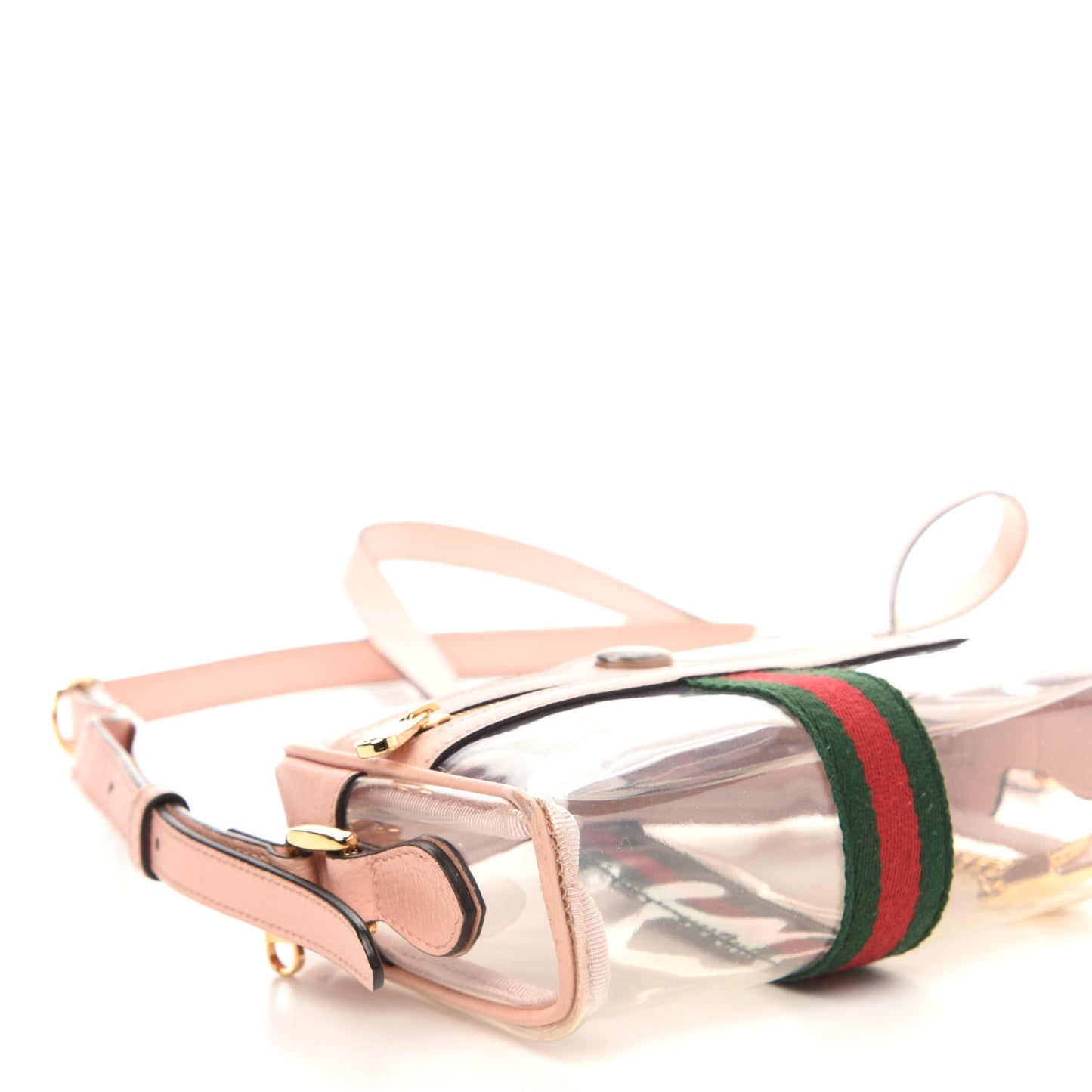 Vinyl Web Mini Ophidia Transparent Shoulder Bag Perfect Pink