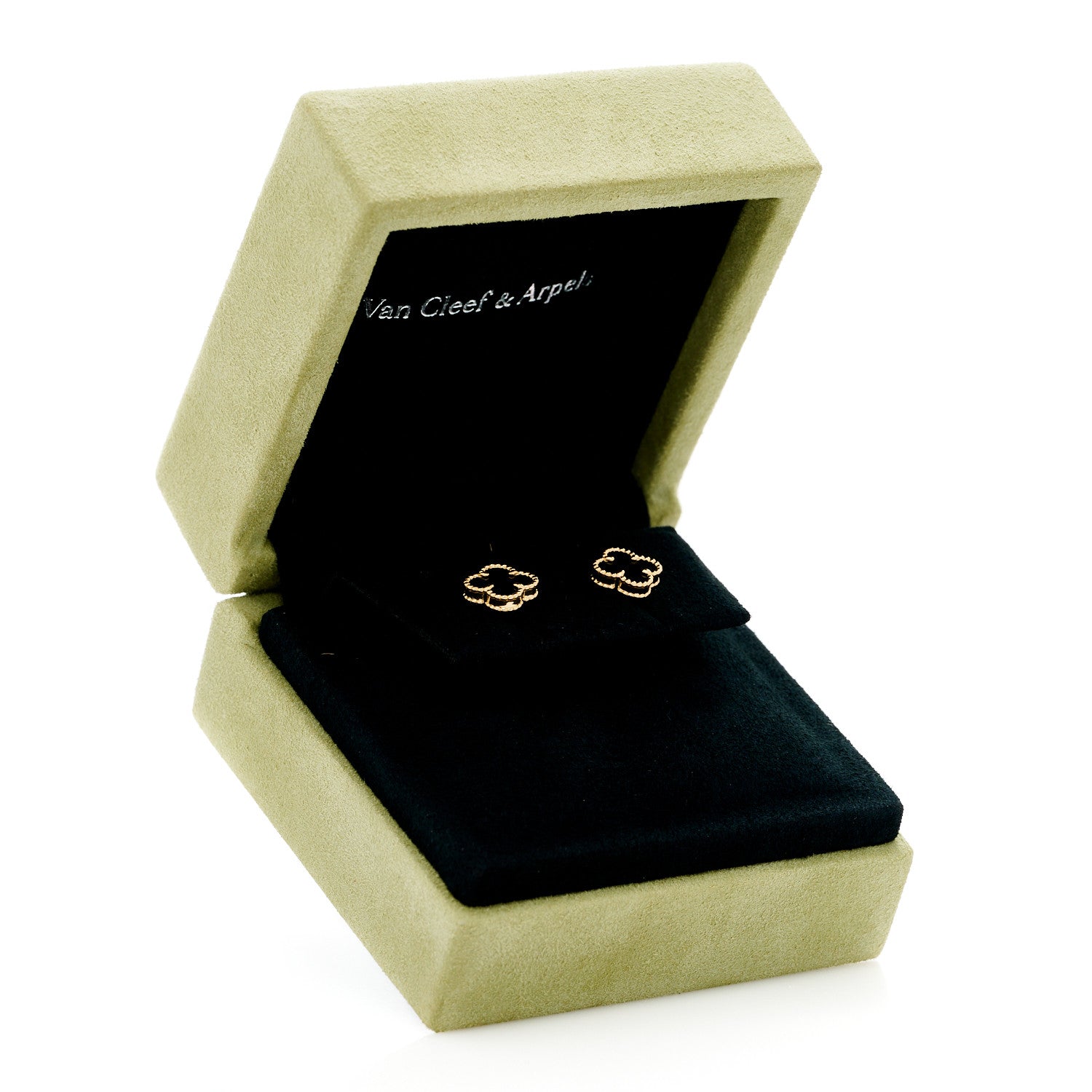Van Cleef & Arpels 18K Yellow Gold Black Onyx Sweet Alhambra Earrings 5 of 5