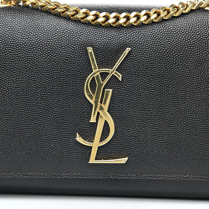 Saint Laurent Grain De Poudre Small Monogram Kate Satchel Black 15 of 15