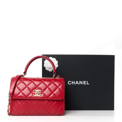 Chanel Lambskin Quilted Small Trendy CC Flap Dual Handle Bag Red 15 of 15