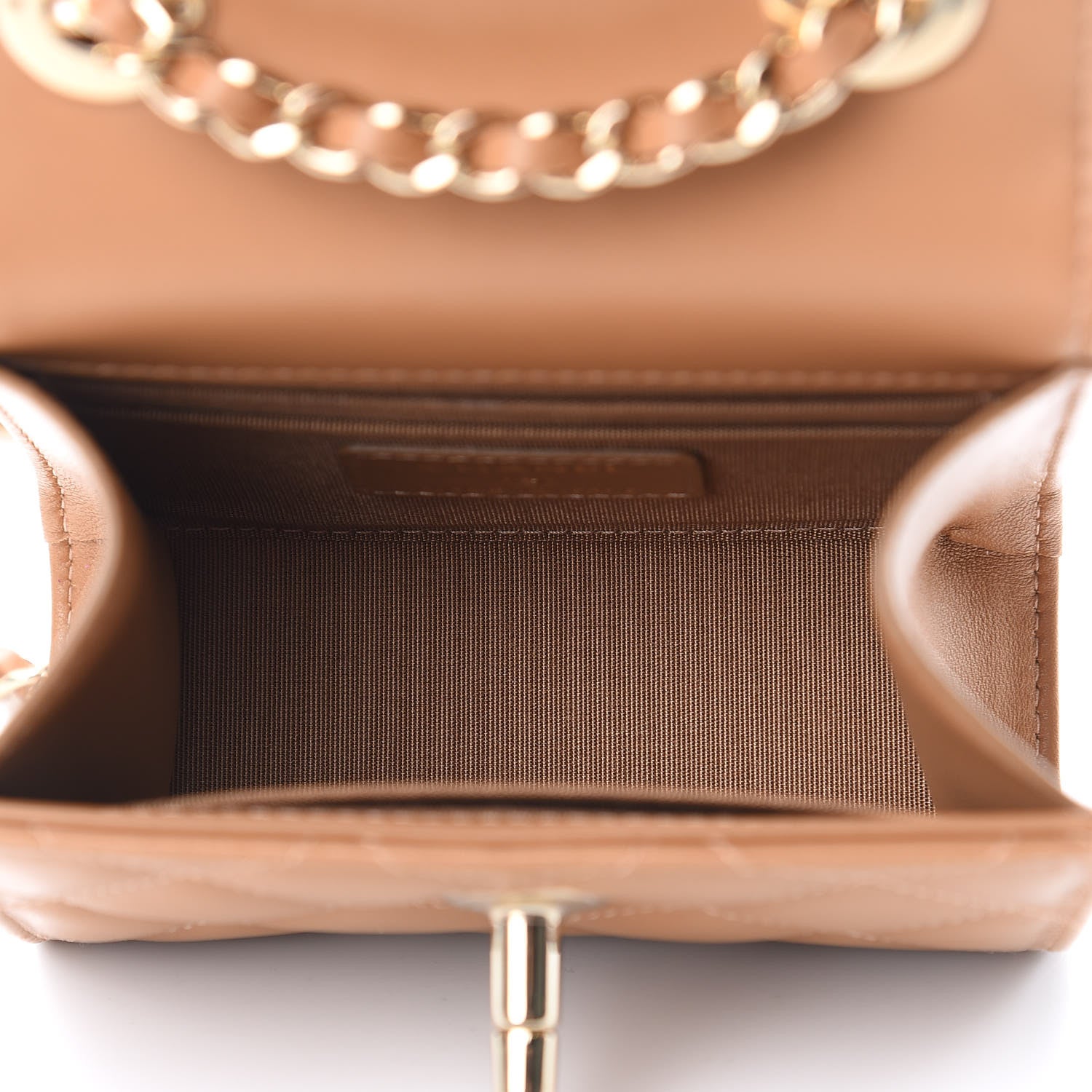 Chanel Lambskin Quilted Mini Trendy CC Chain Wallet Light Brown 5 of 10