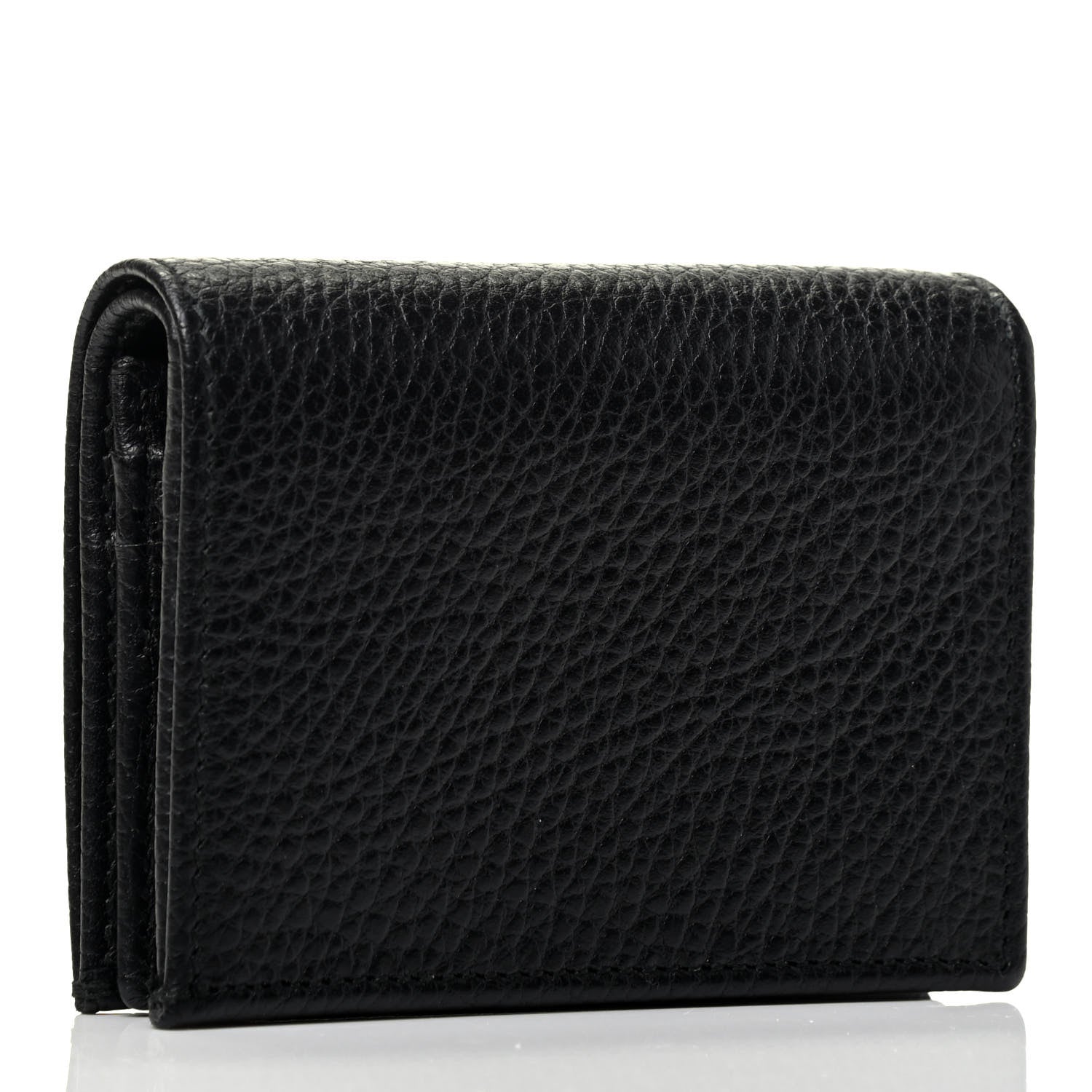 Gucci Pebbled Calfskin GG Marmont Card Case Black 2 of 4