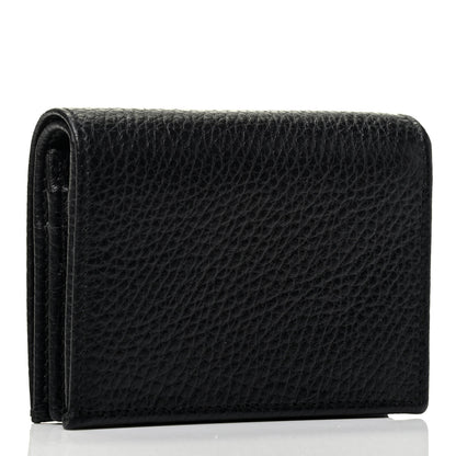 Gucci Pebbled Calfskin GG Marmont Card Case Black 2 of 4