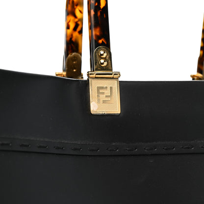 Fendi Vitello King Plexiglass Large Fendi Sunshine Shopper Tote Black 10 of 11