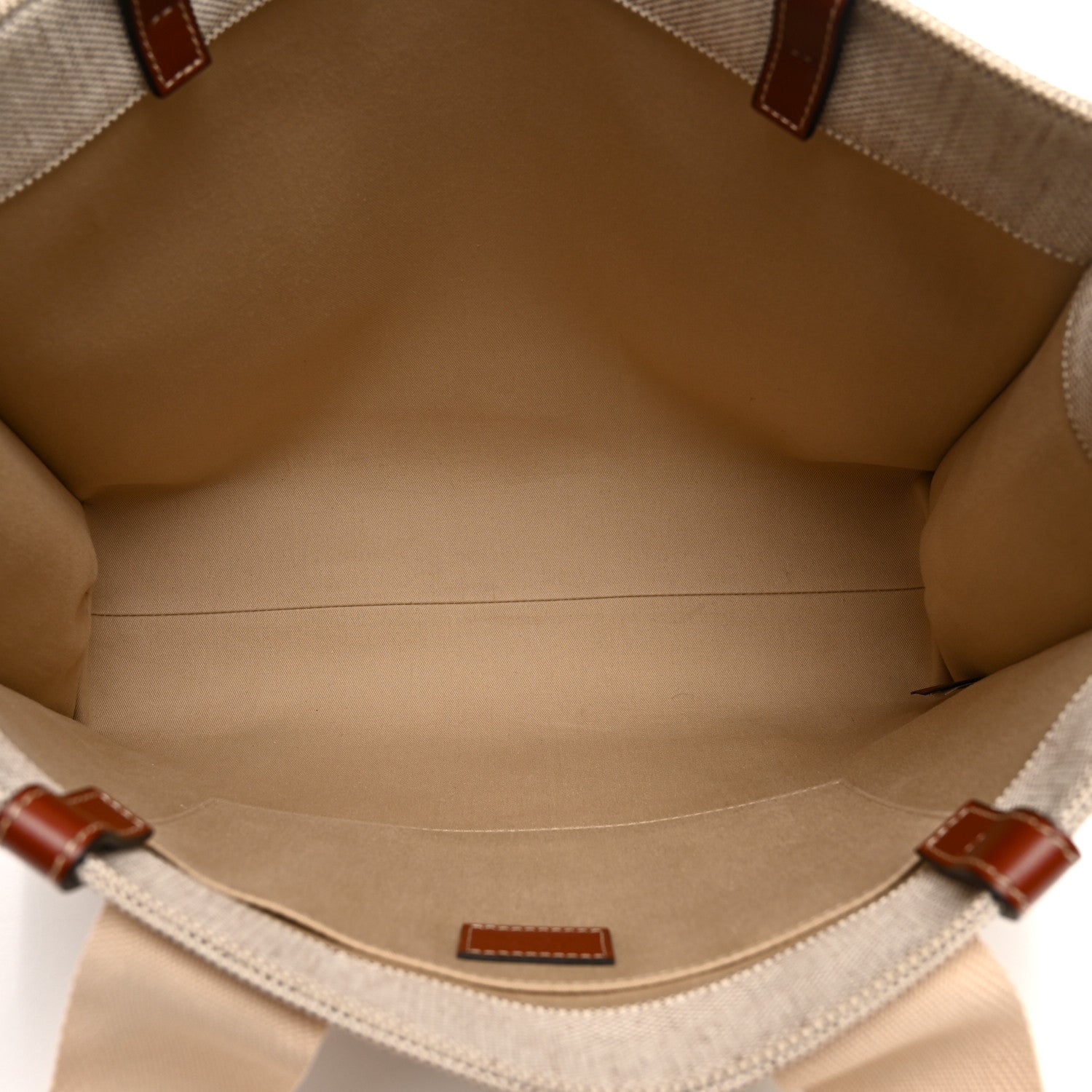 Chloe Cotton Calfskin Large Woody Ribbon Tote White Brown 5 of 10