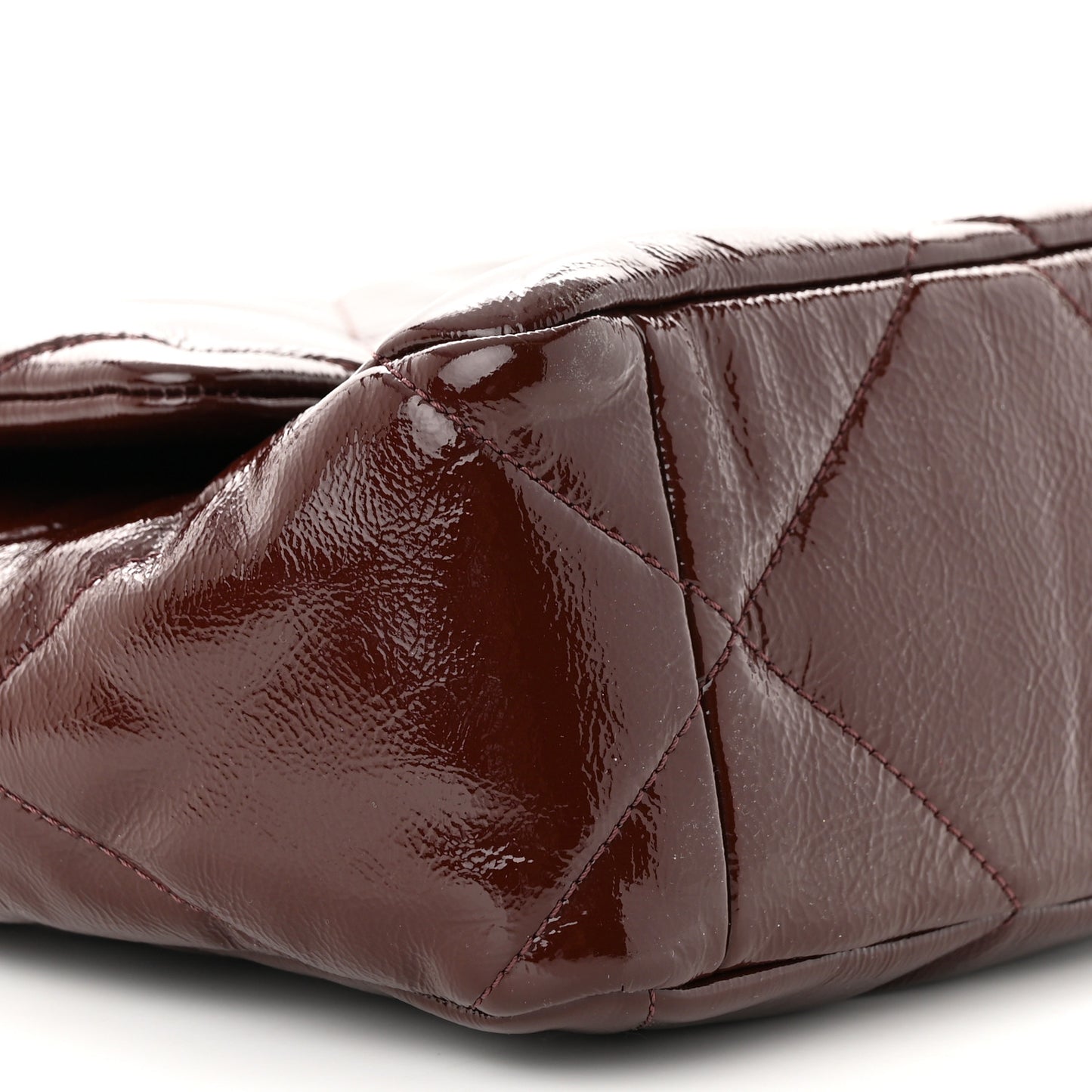Shiny Crumpled Calfskin Quilted Large Chanel 19 Flap Burgundy