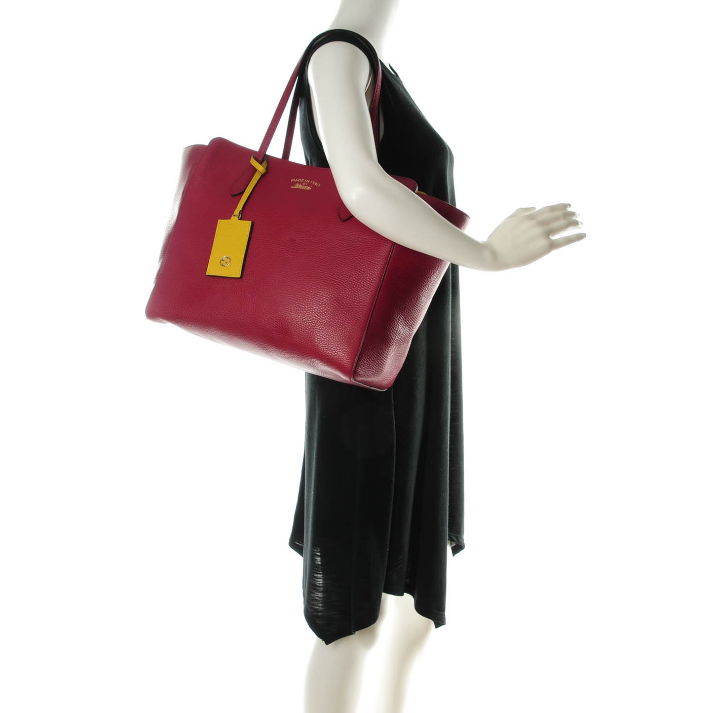 Dollar Calfskin Medium Swing Tote Raspberry Sorbet