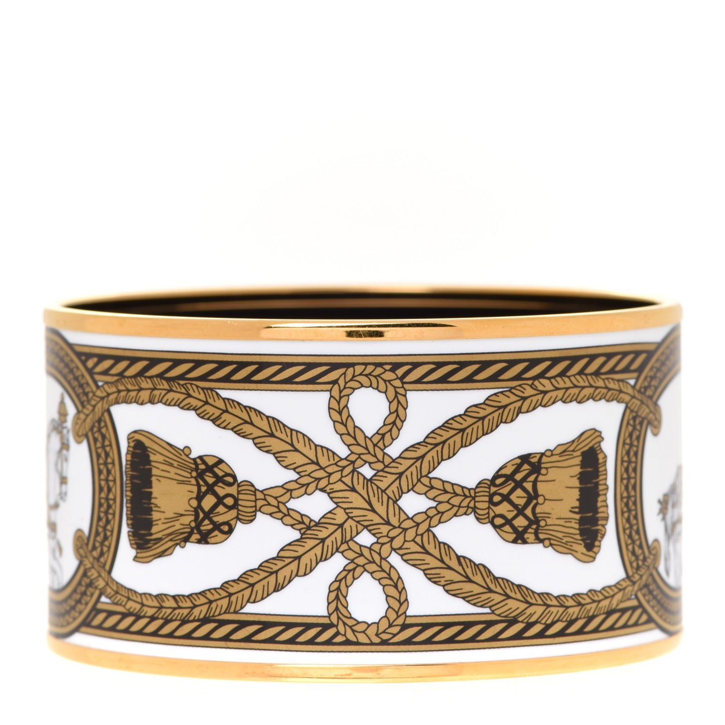 Enamel Printed Grand Apparat Extra Wide Bracelet 65 White