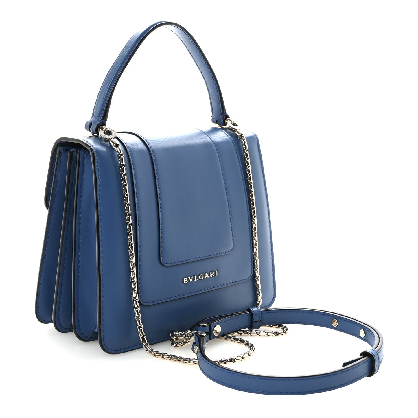 Calfskin Serpenti Forever Top Handle Blue