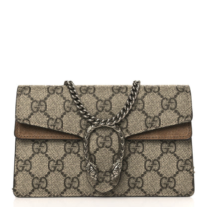 Gucci GG Supreme Monogram Super Mini Dionysus Shoulder Bag Taupe 1 of 8